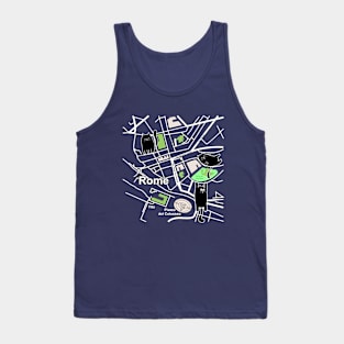 Map of Rome with Cats Tank Top